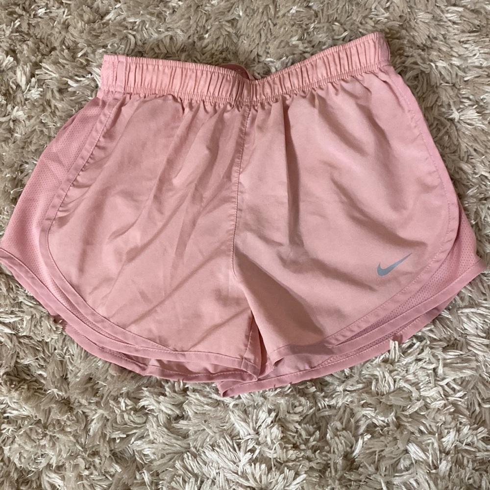 Nike light pink running shorts